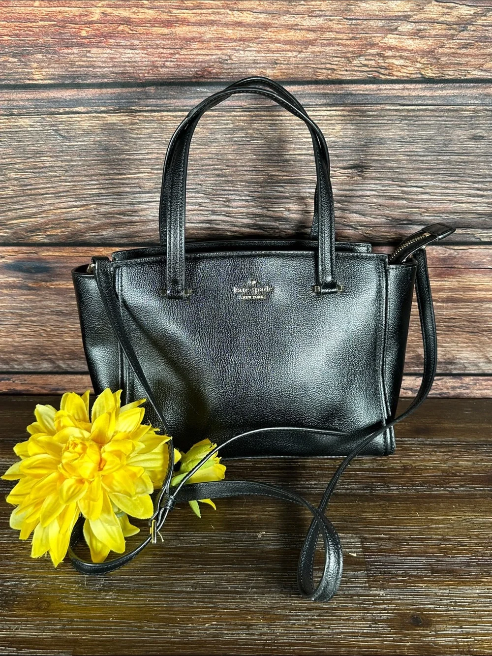 kate spade Black Leather Crossbody Satchel
